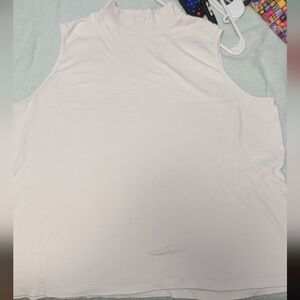 Appleseed's White Mock Neck Sleeveless Tank